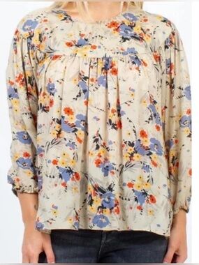 The Great. 100% Silk Lightweight Floral Relaxed Blouse *Flaw* Size 2 US Medium